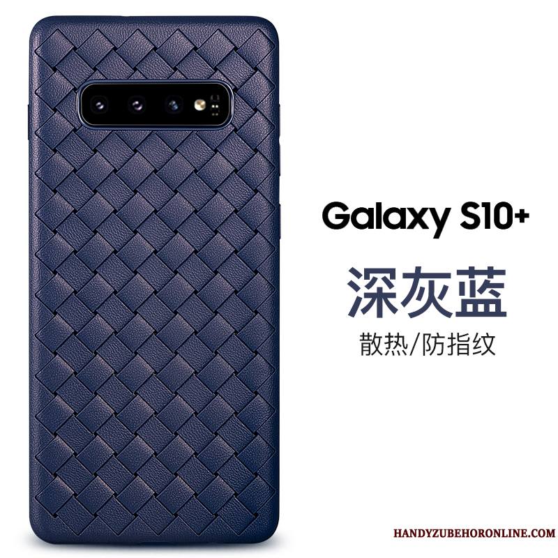 Samsung Galaxy S10+ Coque Bleu Respirant Étui Protection Tout Compris Étoile Modèle Fleurie