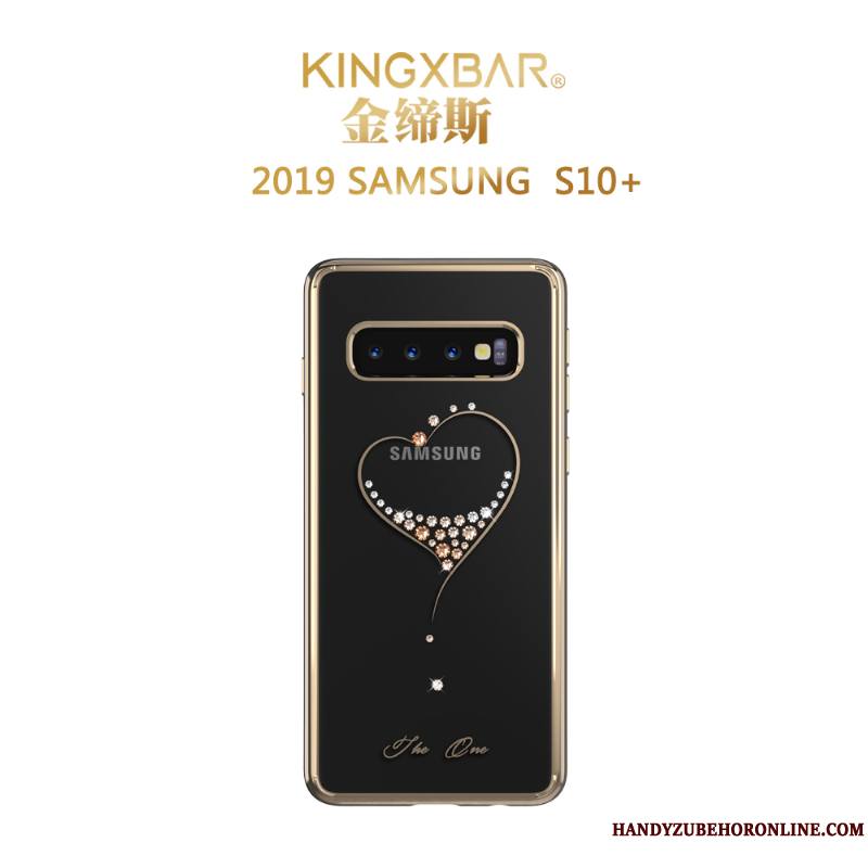 Samsung Galaxy S10+ Coque De Téléphone Noir Étoile Luxe Or Légères