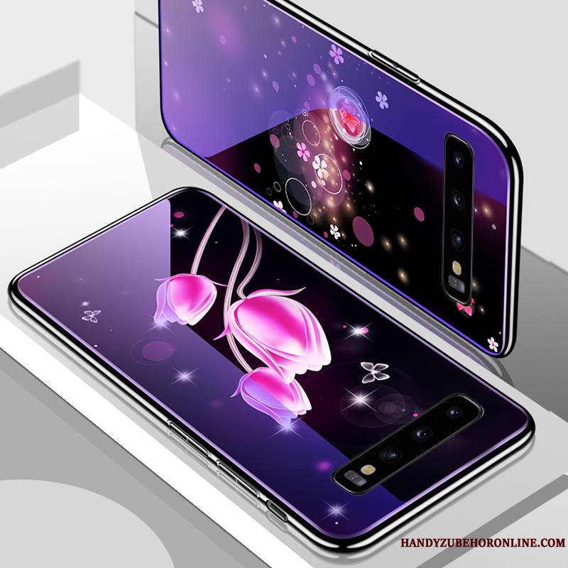 Samsung Galaxy S10 Coque De Téléphone Verre Étoile Créatif Violet Difficile Bleu