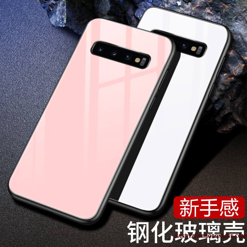 Samsung Galaxy S10+ Coque Dégradé De Couleur Protection Verre De Téléphone Étoile Rose