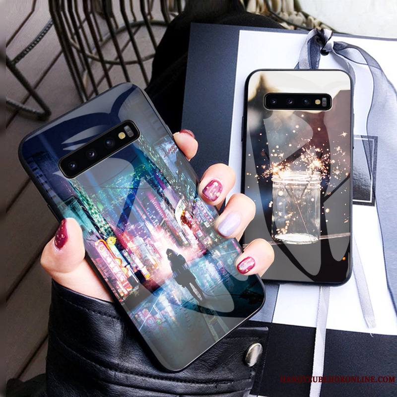 Samsung Galaxy S10 Coque Marque De Tendance Créatif Net Rouge Mode Noir Ornements Suspendus Tout Compris