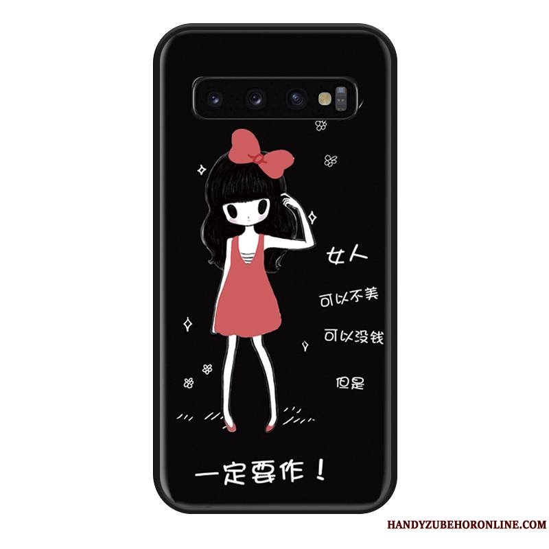 Samsung Galaxy S10 Coque Ornements Suspendus Créatif Net Rouge Marque De Tendance Fluo Noir Protection