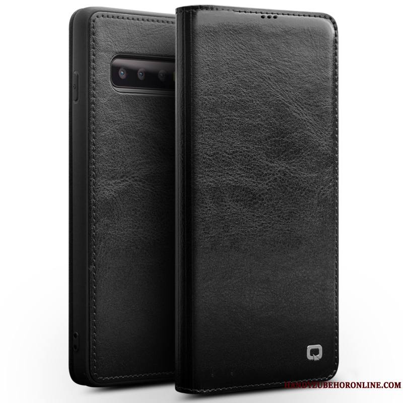 Samsung Galaxy S10 Coque Protection Cuir Carte Étui Tout Compris Étoile Cuir Véritable