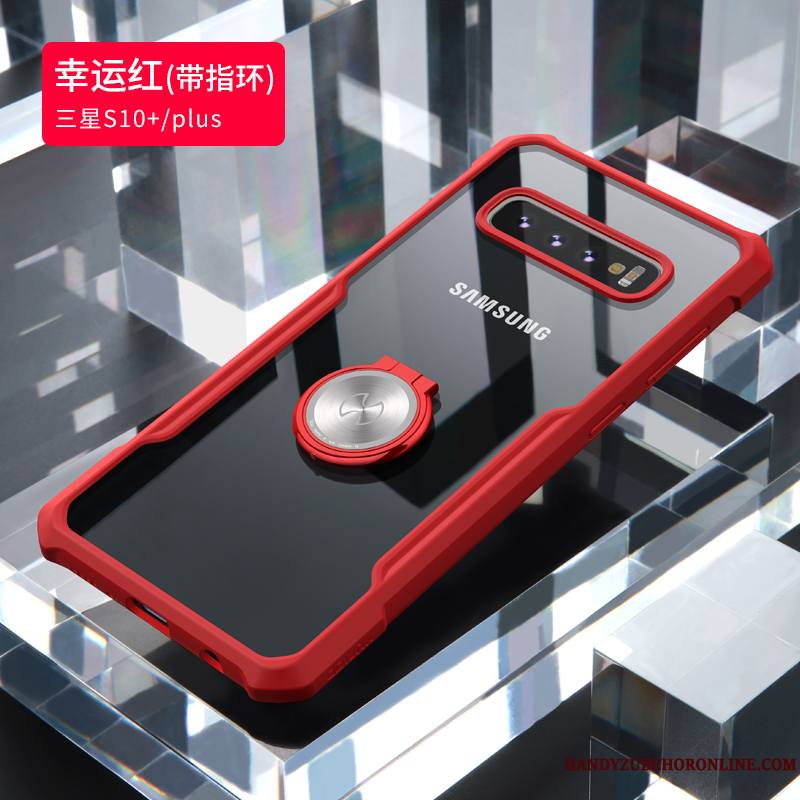 Samsung Galaxy S10+ Coque Rouge Personnalité Incassable Fluide Doux Étoile De Téléphone