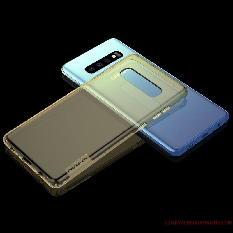 Samsung Galaxy S10+ Coque Silicone Blanc Incassable Étui Transparent Protection