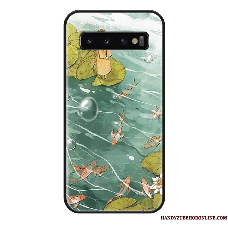 Samsung Galaxy S10 Coque Silicone Protection Amoureux Mode Étoile Créatif Vert