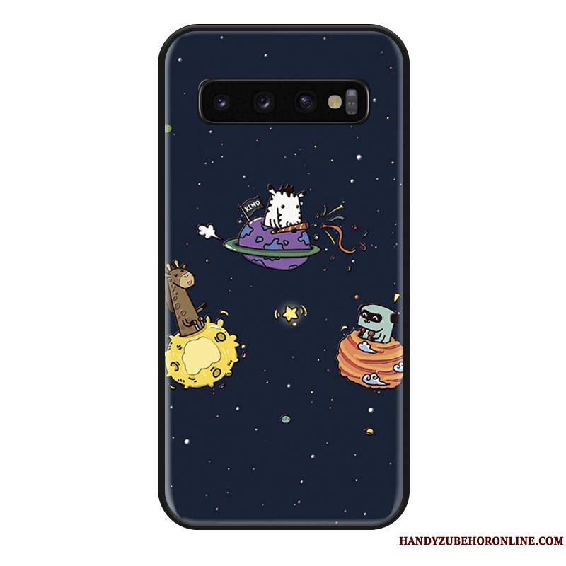 Samsung Galaxy S10 Coque Simple Incassable Marque De Tendance Tout Compris Dessin Animé Protection Étoile