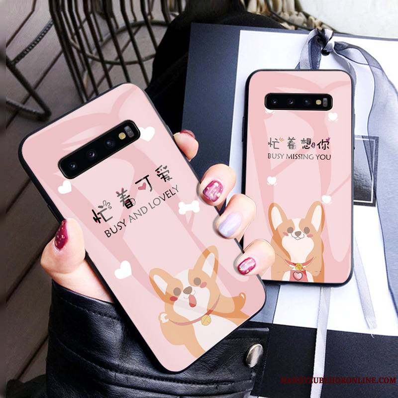 Samsung Galaxy S10+ Coque Tout Compris Dessin Animé Protection Créatif Marque De Tendance Étui Verre Trempé