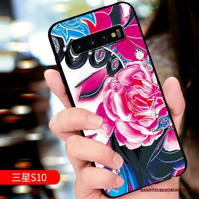 Samsung Galaxy S10 Coque Tout Compris Luxe Protection Marque De Tendance Gaufrage Étoile Délavé En Daim