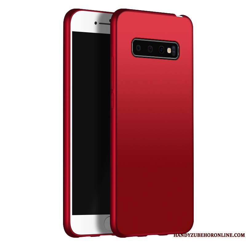 Samsung Galaxy S10+ Coque Téléphone Portable Créatif Très Mince Protection Incassable Rouge Étui