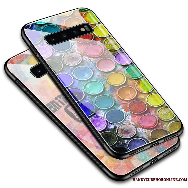 Samsung Galaxy S10 Coque Étui Losange Colorée Incassable Tout Compris Multicolore Simple