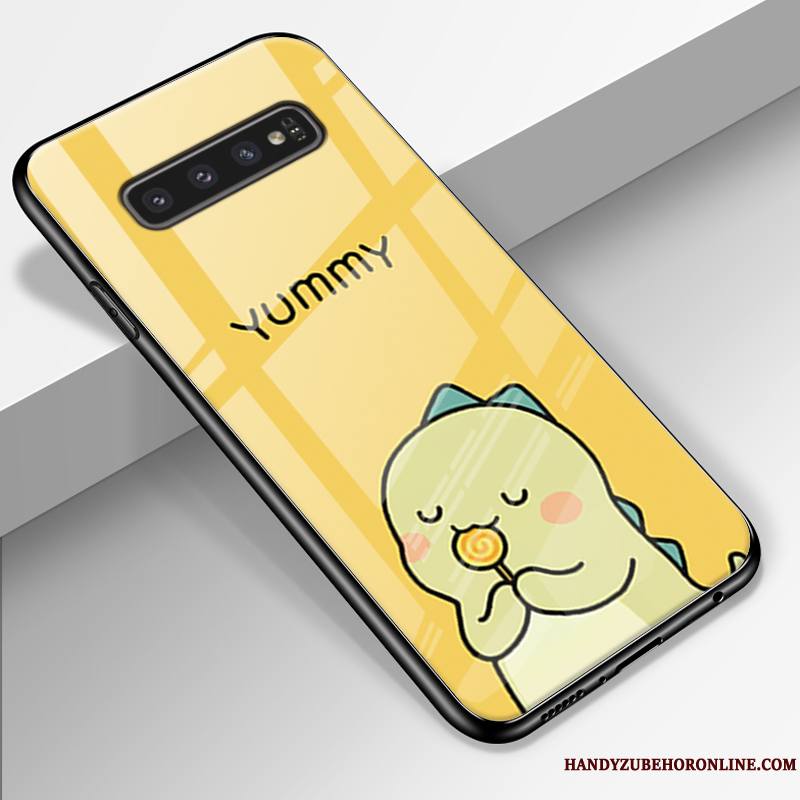 Samsung Galaxy S10+ Créatif Tout Compris Charmant Étoile Coque De Téléphone Tendance Jaune