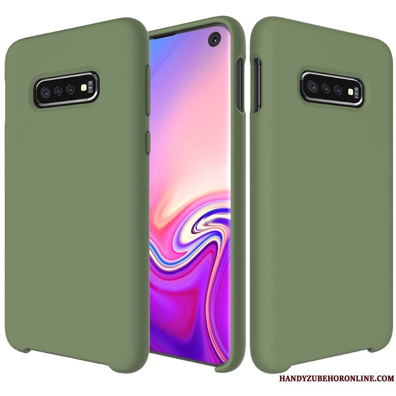 Samsung Galaxy S10 Fluide Doux Personnalité Coque De Téléphone Tendance Étoile Silicone Vert