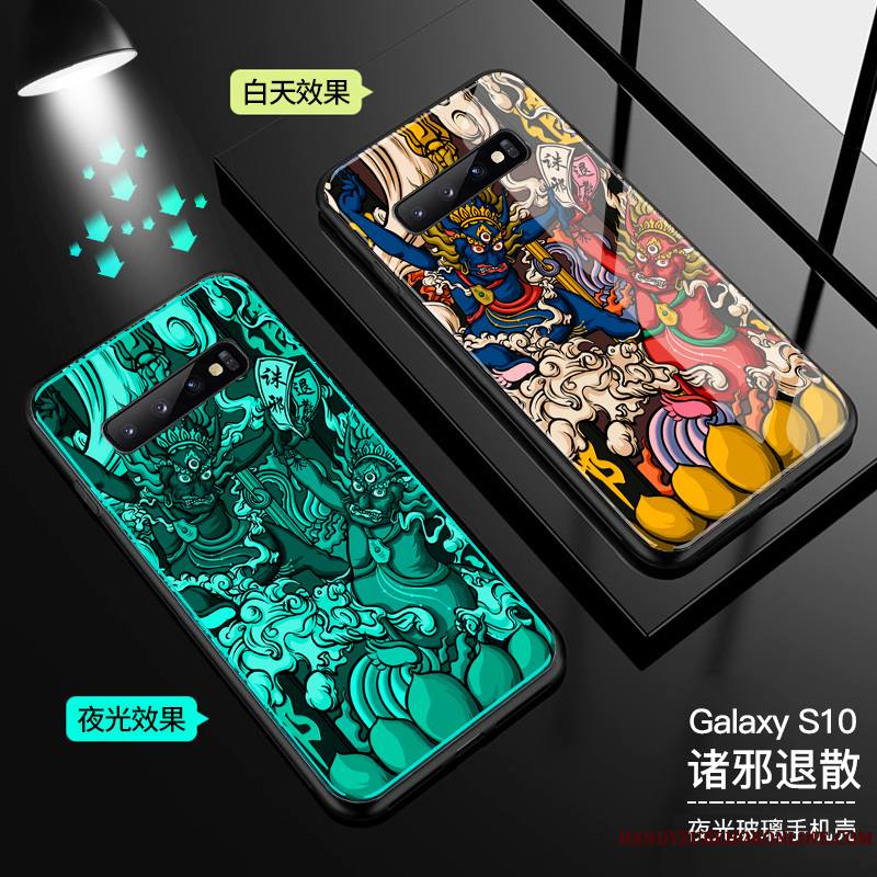 Samsung Galaxy S10 Incassable Tendance Lumineuses Verre Coque De Téléphone Marque De Tendance Tout Compris