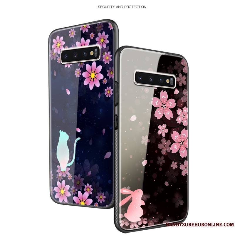 Samsung Galaxy S10 Mode Coque De Téléphone Personnalité Verre Tout Compris Fleur Créatif