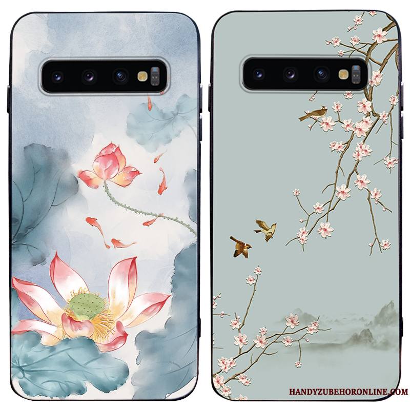 Samsung Galaxy S10 Personnalité Coque Étui Silicone Étoile Style Chinois Créatif