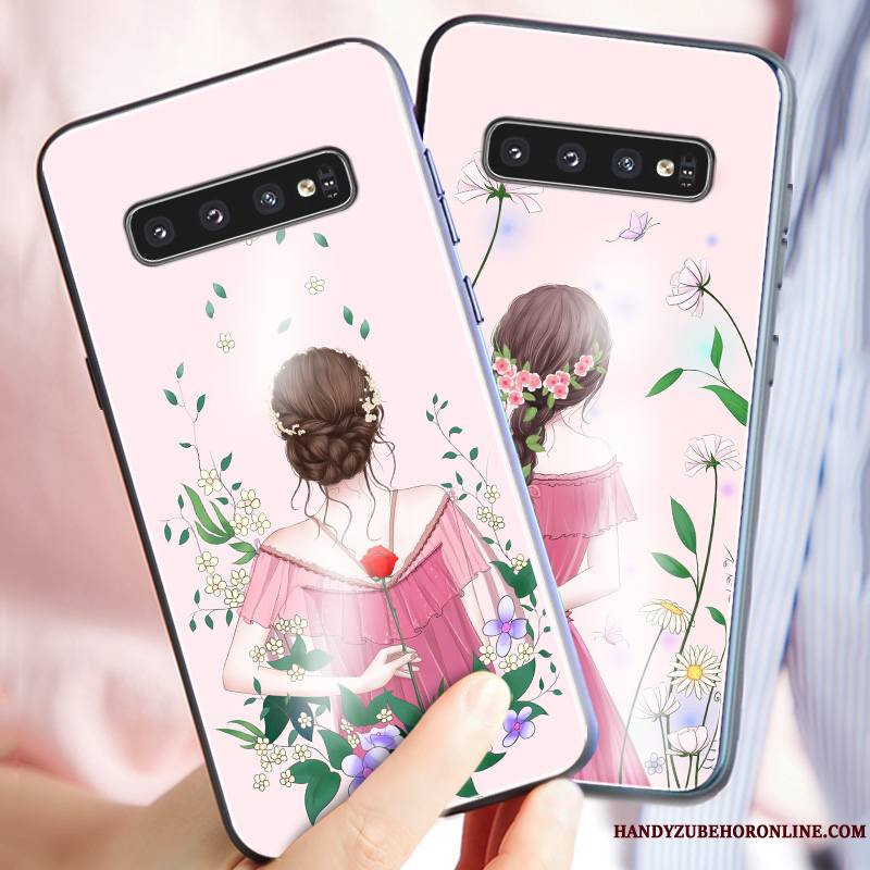 Samsung Galaxy S10 Silicone Étoile Rose Incassable Coque De Téléphone Fluide Doux Personnalité