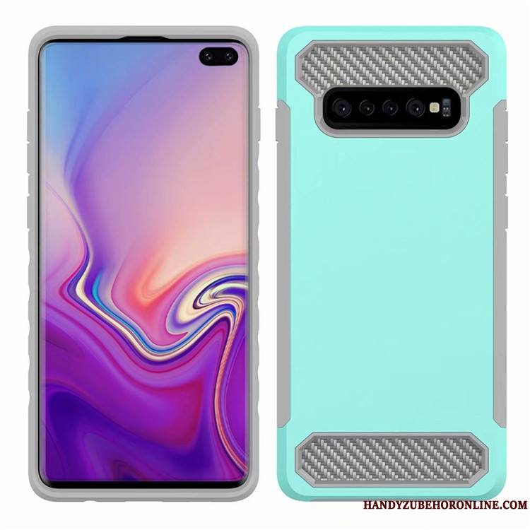 Samsung Galaxy S10 Vert Fibre Incassable Coque Modèle Fleurie De Téléphone Business