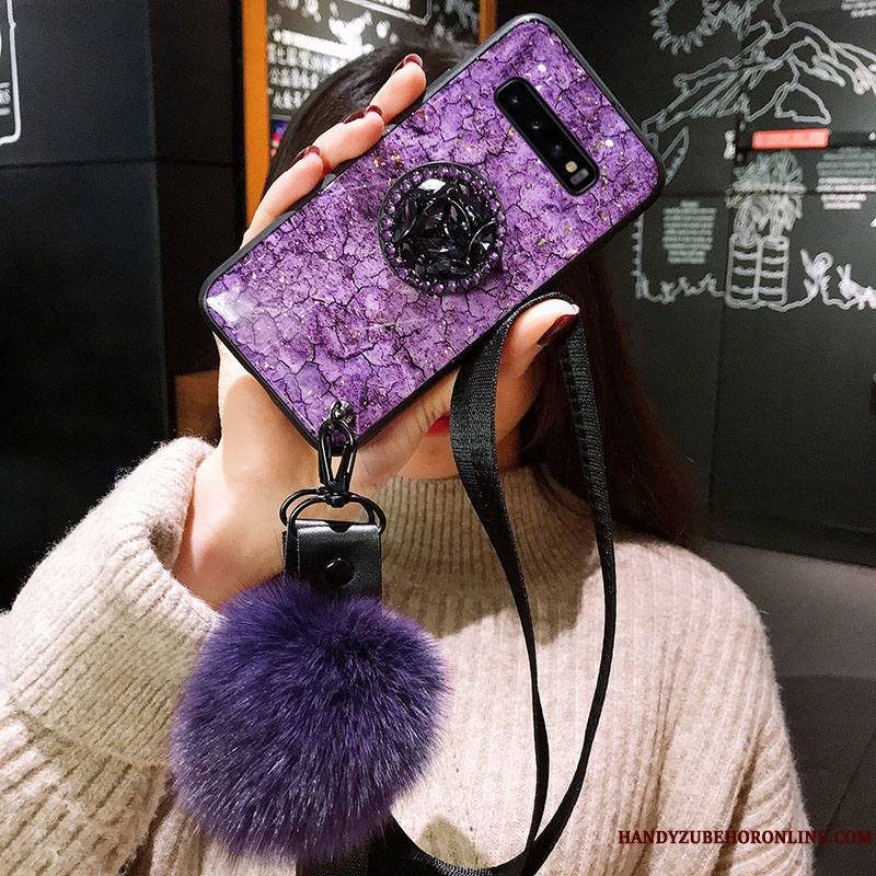 Samsung Galaxy S10 Étoile Fluide Doux Violet Ultra Ornements Suspendus Marque De Tendance Coque De Téléphone