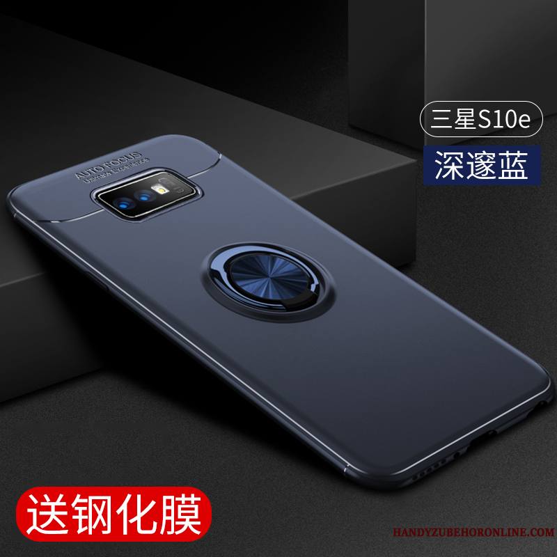 Samsung Galaxy S10e Coque Bleu Magnétisme Téléphone Portable À Bord Invisible Fluide Doux Anneau