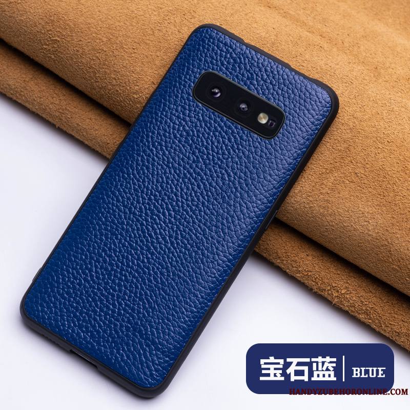 Samsung Galaxy S10e Coque Luxe Personnalité Incassable Étui En Cuir Bleu Protection Étoile