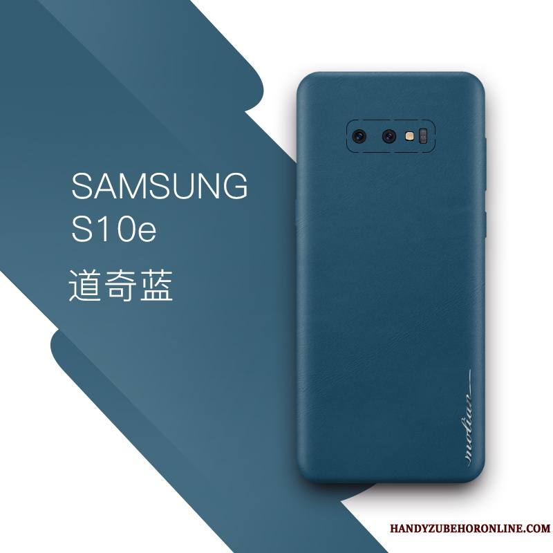 Samsung Galaxy S10e Étoile Bleu Cuir Véritable Tout Compris Étui Coque De Téléphone Protection