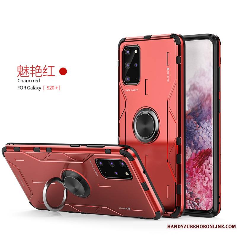 Samsung Galaxy S20+ Coque De Téléphone Étui Magnétisme Tout Compris Rouge Protection Nouveau