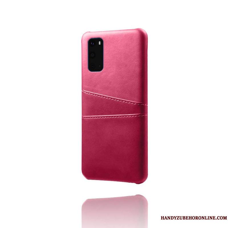 Samsung Galaxy S20 Coque De Téléphone Étui Étoile Qualité Cuir Rouge Protection
