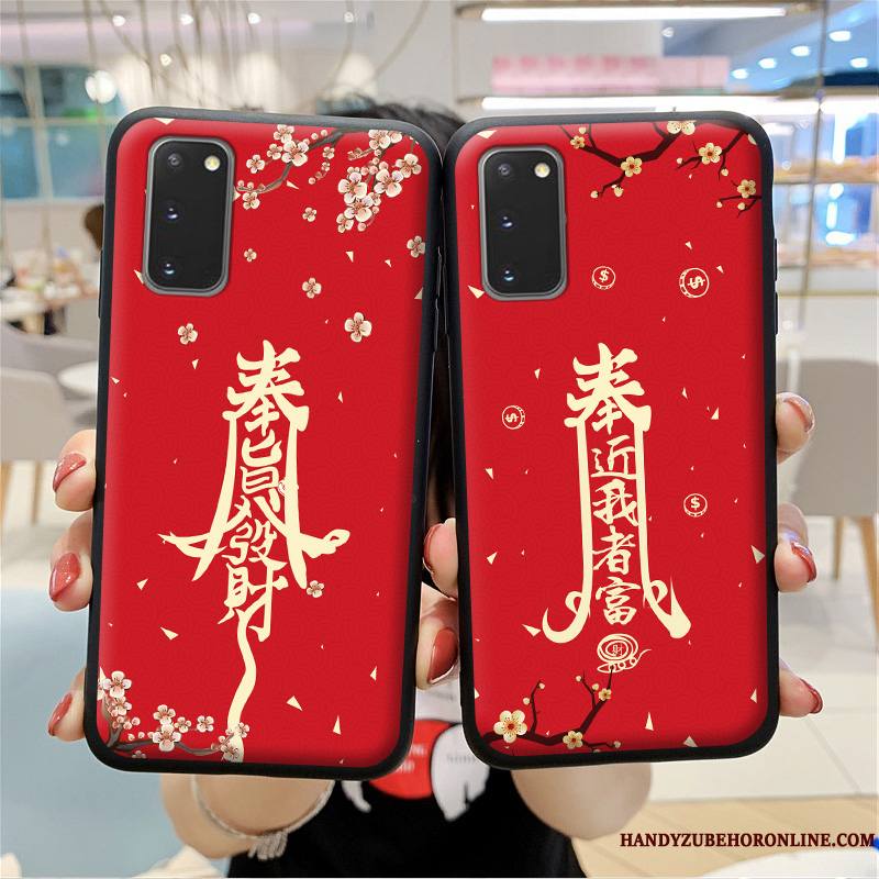 Samsung Galaxy S20 Coque Style Chinois Étui Incassable Protection Tout Compris Rouge Étoile