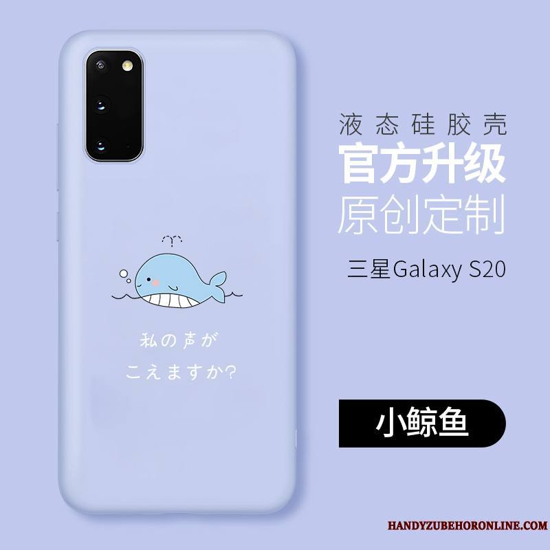 Samsung Galaxy S20 Coque Tout Compris Bleu Charmant Silicone Dessin Animé Fluide Doux Étoile