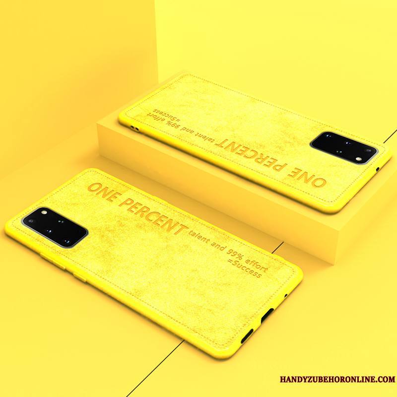 Samsung Galaxy S20+ Original Silicone Étui Vintage Protection Coque Jaune