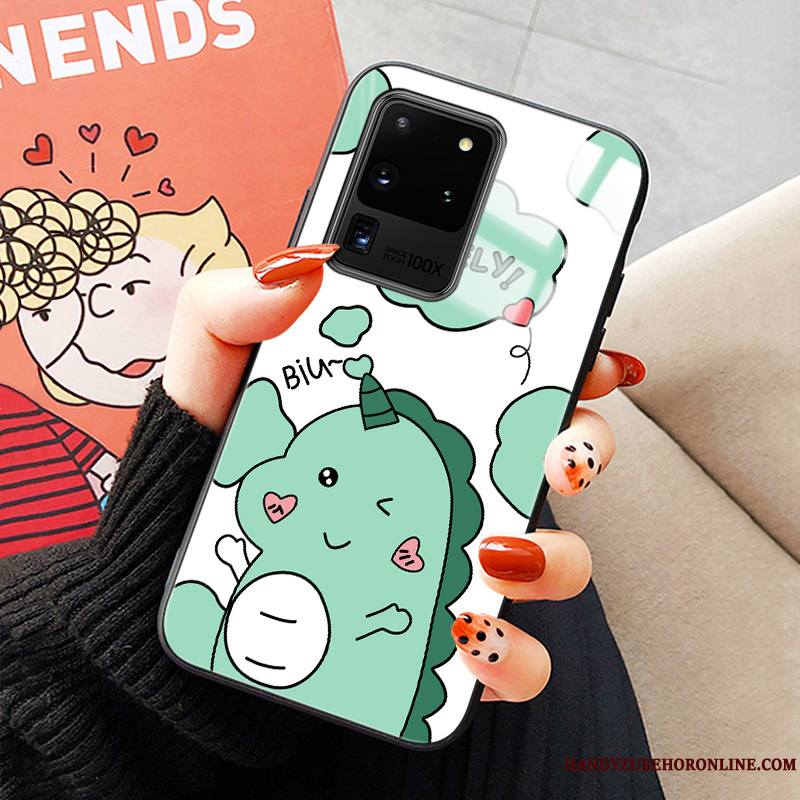 Samsung Galaxy S20 Ultra Coque De Téléphone Étui Protection Vert Verre Dessin Animé Incassable