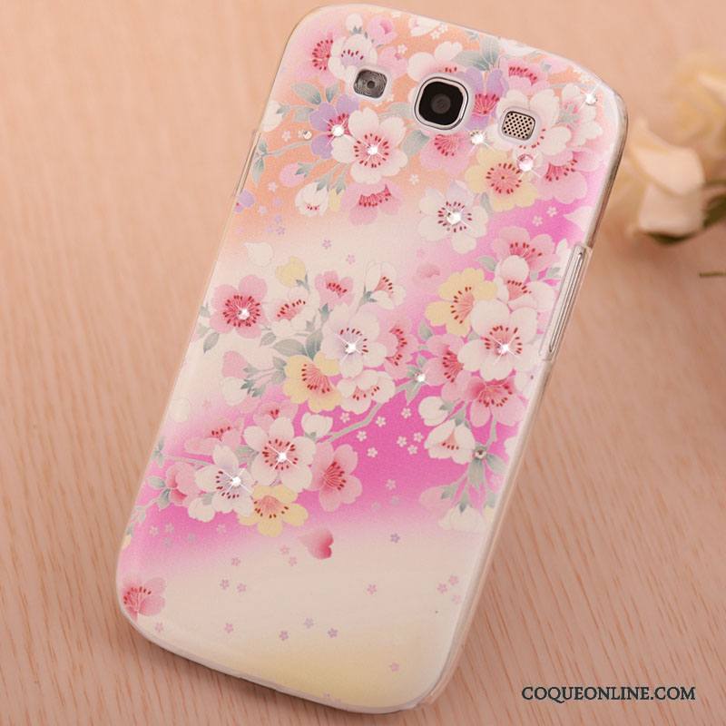 Samsung Galaxy S3 Coque De Téléphone Strass Peinture Étui Rose Tendance Étoile