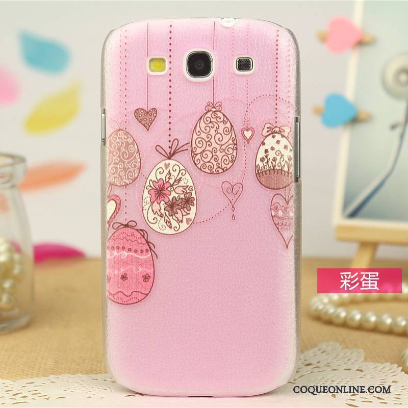 Samsung Galaxy S3 Cuir Coque Tendance Modèle Fleurie Dessin Animé Peinture Rose