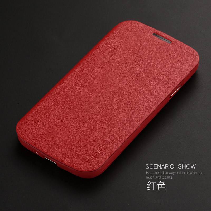 Samsung Galaxy S4 Clamshell Fluide Doux Rouge Coque Très Mince Étoile De Téléphone
