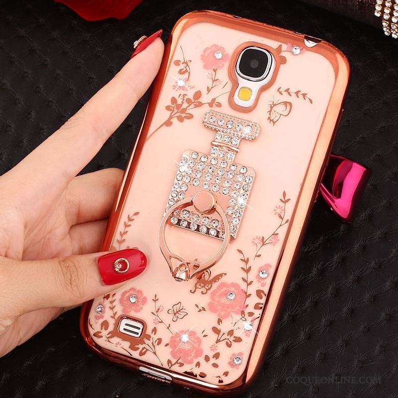 Samsung Galaxy S4 Or Rose Strass Coque Silicone De Téléphone Protection Étoile