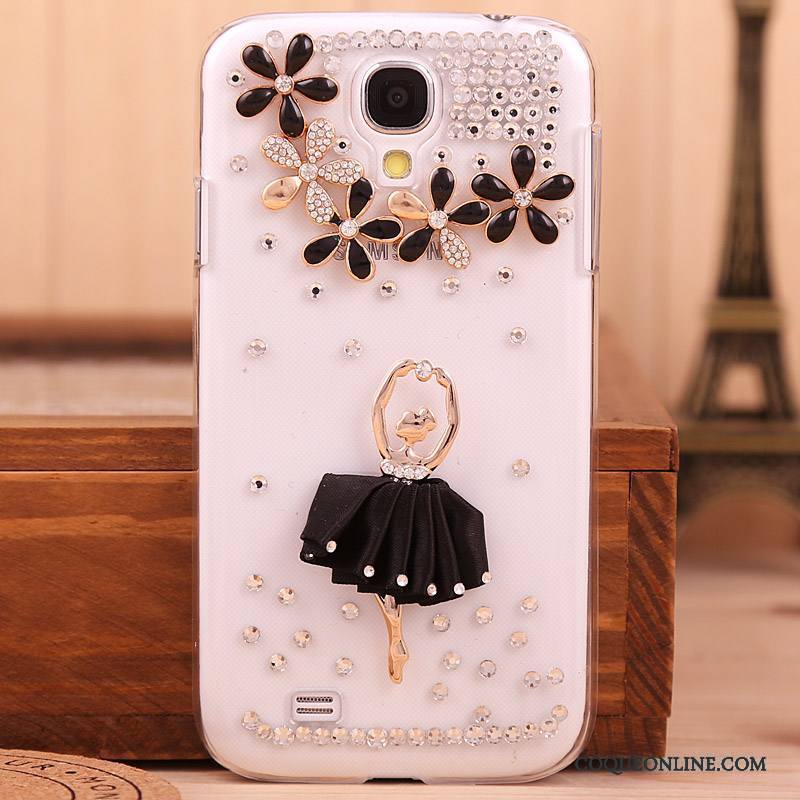 Samsung Galaxy S4 Étui Coque Étoile De Téléphone Strass Noir Protection