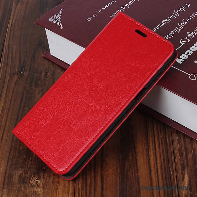 Samsung Galaxy S5 Clamshell Rouge Protection Étoile Cuir Véritable Coque De Téléphone Téléphone Portable