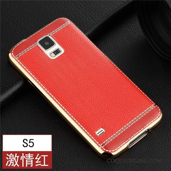 Samsung Galaxy S5 Coque De Téléphone Légère Rouge Fluide Doux Silicone Protection Délavé En Daim