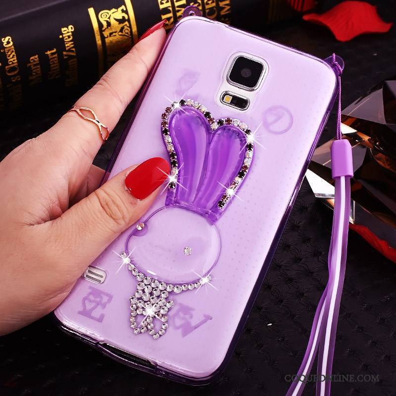 Samsung Galaxy S5 Strass Coque Téléphone Portable De Téléphone Ornements Suspendus Violet Transparent