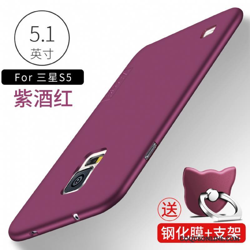 Samsung Galaxy S5 Étui Fluide Doux Violet Étoile Protection Coque De Téléphone