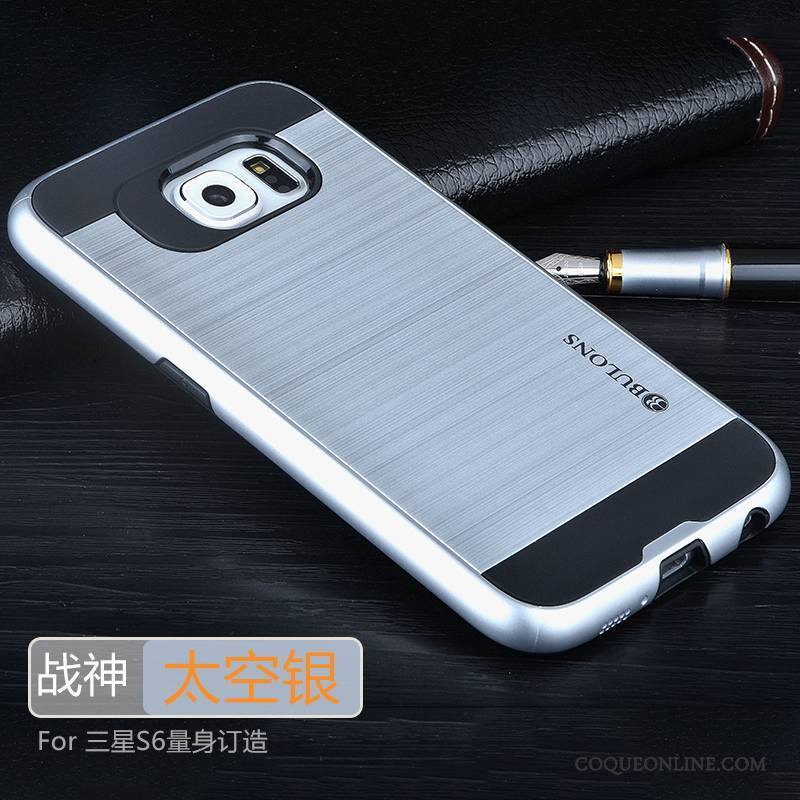 Samsung Galaxy S6 Argent Silicone Incassable Gris Coque De Téléphone Personnalité Protection