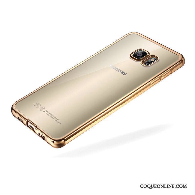 Samsung Galaxy S6 Coque Incassable Étoile Silicone Or Fluide Doux Protection Transparent
