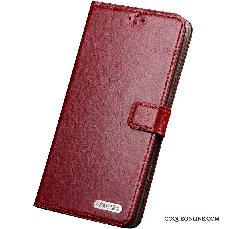 Samsung Galaxy S6 Edge + Housse Silicone Rouge Incassable Coque De Téléphone Cuir Véritable Étui