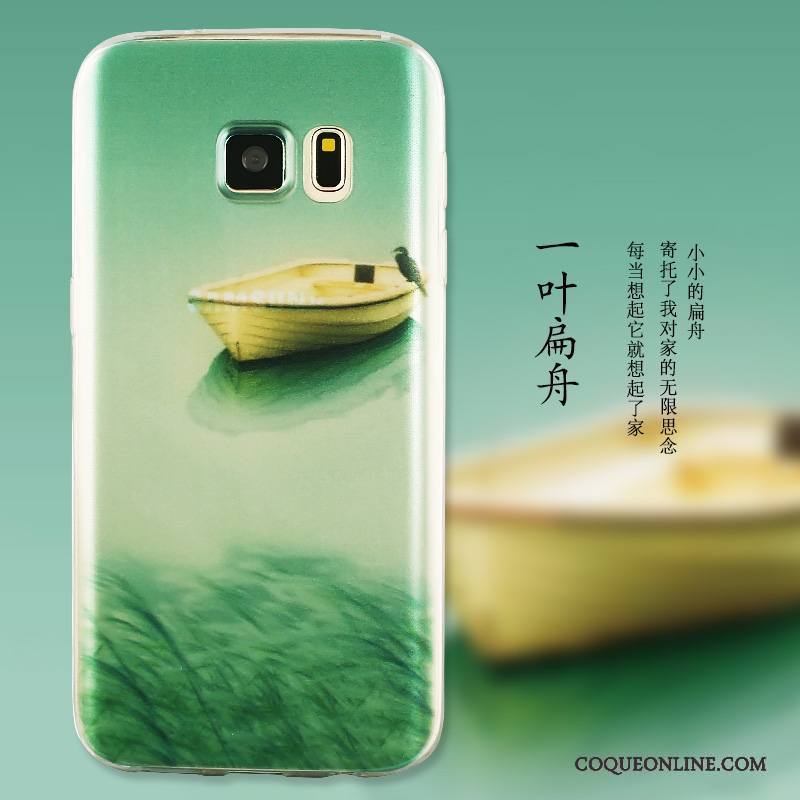 Samsung Galaxy S6 Edge + Silicone Très Mince Vert Étoile Coque Téléphone Portable Étui