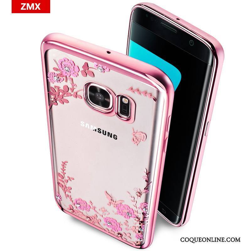 Samsung Galaxy S6 Edge Téléphone Portable Coque De Téléphone Tout Compris Rose Étui Silicone Étoile