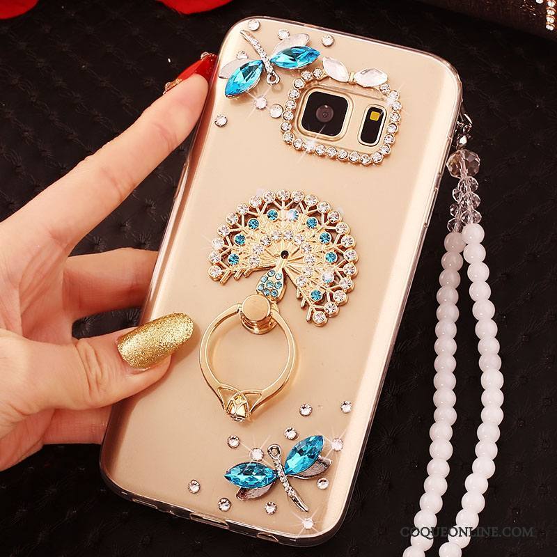 Samsung Galaxy S6 Edge Étoile Strass Coque Or Étui Tendance De Téléphone