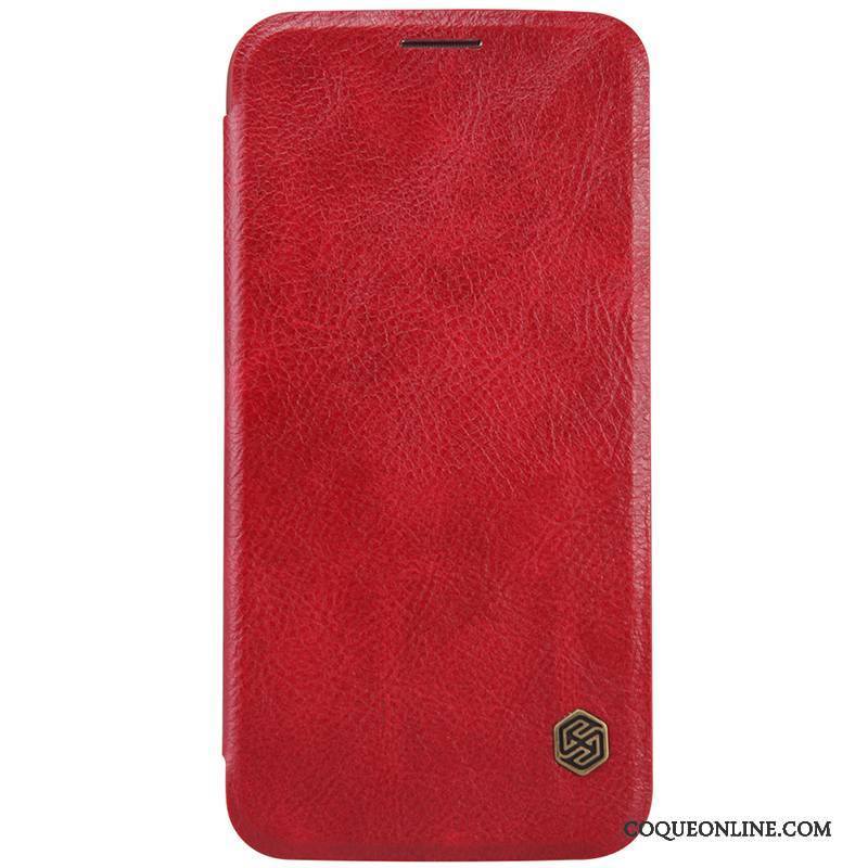 Samsung Galaxy S6 Edge Étui Protection Étui En Cuir Coque De Téléphone Étoile Rouge Housse