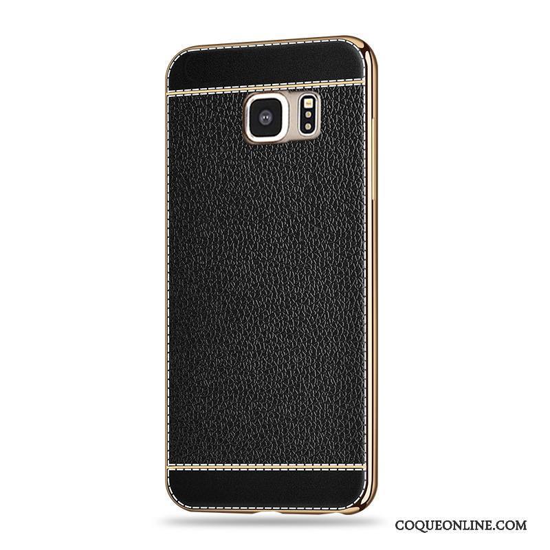 Samsung Galaxy S6 Fluide Doux Coque De Téléphone Silicone Étui Modèle Fleurie Incassable Noir