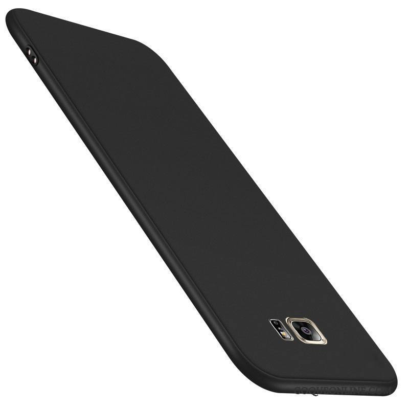Samsung Galaxy S6 Protection Étui Silicone Délavé En Daim Coque De Téléphone Noir Étoile